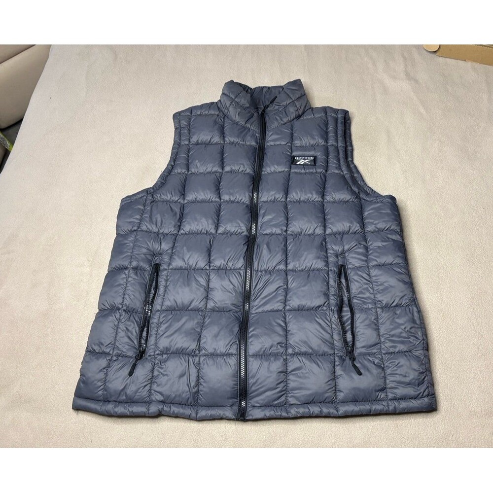 Reebok Men’s 2XL Gray Toffee Puffer Vest Full Zip Nylon Insulated